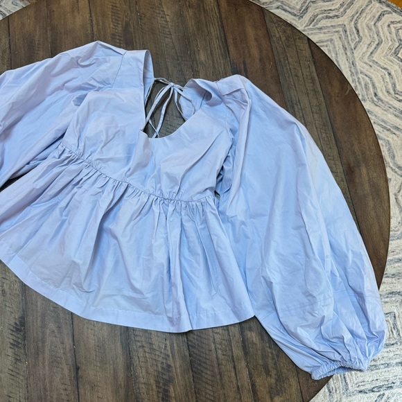 LPA | Adalet Tie Back Top in Powder Blue - Picture 3 of 6